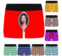 Patiectra Custom Boxer Briefs for Men with Face,Personalized Mens Underwear Briefs with Picture for Husband Boyfriend Valentines Day Gifts