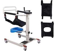Patien Lift for Home, Multifunctional Patient Transfer Lifter w/Padded Seat Elderly Disabled Full Body Steel Transport Wheelchair for Nursing Paralyzed Elderly, 330 lbs