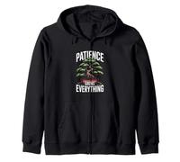 Patience Grows Everything Bonsai Tree Zen Zip Hoodie