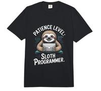 Patience Level Sloth Programmer Funny Coding Comfort Colors Adult Heavyweight T-Shirt