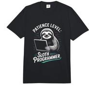 Patience Level Sloth Programmer Funny Coding Comfort Colors Adult Heavyweight T-Shirt