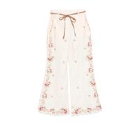 Patience Linen Trousers, female, Zimmermann, Wide Trousers, Beige, L, Trousers L
