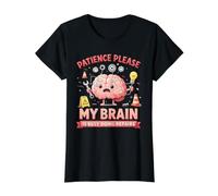 Patience Please My Brain is Busy Doing Repairs Value Graphic T-Shirt, Women, Black, L