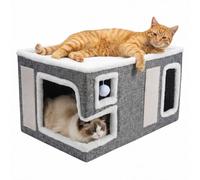 PatiencET Cat House for Indoor Cats Large Size with Scratch Pads