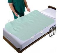 Patient Aid 34" x 72" Positioning Bed Pad with Handles Incontinence Mattress Bedding Protector Liner Underpad with Straps for Easy Lift Transfer Reusable Washable Waterproof Hospital Quality