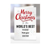 Patient card from Doctor, Merry Christmas to the World's Best, gifts for men, women, greetings card, female, male, him, her, presents, A5-260b_288