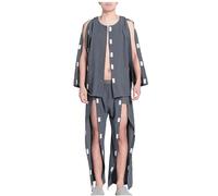 Patient Care Clothes, Bedridden Patient Clothes for Men, Full Open Post Operative Clothes, Tear Away Patient Pajama(Grey a,XL)