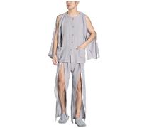 Patient Care Clothes, Bedridden Patient Clothing Easy Wear Take Off Tear Away Pajamas Postoperative Care Clothing for Fractures(Grey,L)