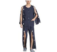 Patient Care Clothes, Bedridden Patient Clothing Easy Wear Take Off Tear Away Pajamas Postoperative Care Clothing for Fractures(Blue a,XX Large)