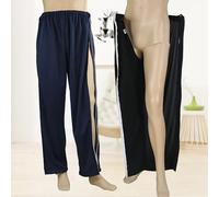 Patient Care Clothes Catheter Pants, Full Open Patients Care Trousers with Side Zipper, Bedridden Patients Incontinence Aids for Women and Men, Easy to Wear and Take Off