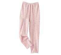 Patient Care Clothes, Post Shoulder Surgery Shirts Recovery Long Sleeve Full Open Dialysis Chemo Clothing Patient Nursing Tear Away Pants(Pink Pants,L)
