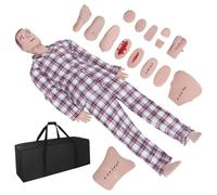 Patient Care Medical Training Manikin, 66''Life-Size PVC Male and Female Training Trauma Wound Mannequin Model Full Body for Students Education Teaching
