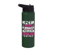 Patient Care Tech Miracles Happen Patient Care Technician Stainless Steel Insulated Water Bottle