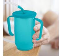 Patient Drink Cup with Straw Lid 400ML Sippy Cup for Adults Easy Drink Cup Feeder Water Diet Feeding Cups for The Elderly and Disabled