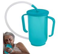 Patient Drink Cup with Straw Lid Non Spill Cups for Elderly 400ml Sippy Cup for Adults Easy Drink Cup Feeder Water Diet Feeding Cups for The Elderly and Disabled