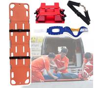Patient First Aid Spine Board - Full-Body Emerncy Stretcher with Multiple Handles, Head Imlizer & Waterproof Cervical Collar for Ambulance & Dislocat
