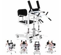 Patient Lift Chair with Detachable Potty, 180° Split Seat, 41-65cm Height Adjustable, Hydraulic Wheelchair for Home and Car Transfer Lift Chair for Nursing Weight Capacity 200kg,Black