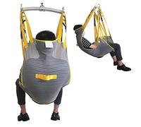 Patient Lift Sling with Head Support, Divided Leg Design, Mesh Material, for Bed Positioning & Handicap Lift Assist