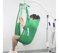 Patient Lift Toileting Hoist Sling, Mesh Universal Patient Full Body Lift Sling with Commode Opening Divided Leg Shower Sling Medical Transfer Belt for Elderly Disabled Bedridden Patients(Green,Small)