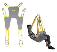 Patient Lift Toileting Sling with Head and Back Support Padded Divided Leg Slings with Commode Opening for Elderly Disabled