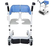 Patient Lift Transfer Chair, 9-Level Lifting Adjustment, 180° Opening and Closing, Soft Seat Bedpan for Nursing, Supports 120KG/264.5 lbs, Ideal for Paralyzed and Disabled Individuals