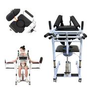 Patient Lift Transfer Chair for Hydraulic Device, Hydraulic Lifting Nursing cart for The Elderly with a 180° Split seat, Chair,Black