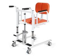 Patient Lift Transfer Chair, Hydraulic Patient Lift Nursing Chair, Elderly Transport Chair, Nursing Chair, With Detachable Potty, With 180° Split Seat, For Paralyzed Patient Orange