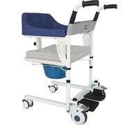 Patient Lift Transfer Chair, Nursing Wheelchair for Elderly, Self-Service Lift with 360° Wheels and Soft Waterproof Seat