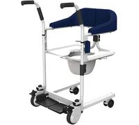Patient Lift Transfer Chair, Nursing Wheelchair for Elderly, Self-Service Lift with 360° Wheels and Soft Waterproof Seat