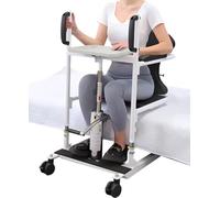 Patient Lift Transfer Chair with 180° Split Seat, Shower Chair Lift for Elderly, Bedside Commode for Seniors, Hydraulic Patient Lift with Detachable Potty for Paralyzed Patient