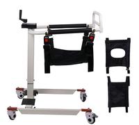 Patient Lift Transfer Mobility Chair Steel Transport Wheelchair W/Cushion - Elderly Disabled Bedside Commode Toilets Seat Lifting Aid