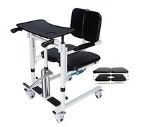 Patient Lift Wheelchair, 180° Split Seat Transfer Chair for Elderly and Disabled, Bedside Commode and Shower Chair, 330 lbs Load Capacity, Home and Hospital Care Equipment