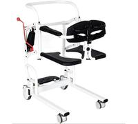 Patient Lift Wheelchair for Home, 180° Split Seat Multi-Function Shower Chair Elderly Manual Lifter with Bedpan Wheelchair Shower Chair, See Figure, White (White See Figure)