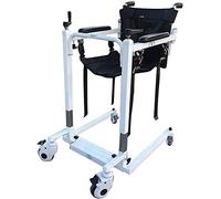 Patient Lift Wheelchair Transfer Aid for Home, Steel Transport Wheelchair Manual Lift w/Padded Seat, Medical Bedside Commode Shower Chair for Elderly Disabled Handicapped, 220lbs