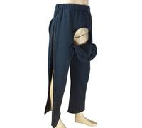 Patient Pants Patient Care Clothes, Incontinence Trousers Catheter Trousers, Easy to Wear and Take Off, Paralysis Long Time Bedridden Wheelchair,Blue,L