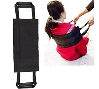 Patient Transfer Belt, Breathable Oxford Patient Lifting Slings Elderly Transfer Moving Belt Wheelchair Bed Nursing Lift Belt with Handles, Black 42 * 21cm