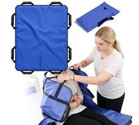 Patient Transfer Board 120 x 100 cm, Sliding Cloth with Handles, Reusable and Washable Transfer Board for Easy and Gentle Movement of Seniors and Bedridden Patients