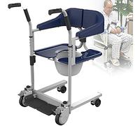 Patient Transfer Chair Bathroom Wheel,Handicapped Elderly Commode Bath,Multifunctional Elderly Disabled Full Body Lifter,Blue (Blue)