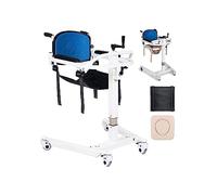 Patient Transfer Chair Bathroom Wheelwith Bedpan, Household Lift Bedside Commode Shower with Adjustable Width Base