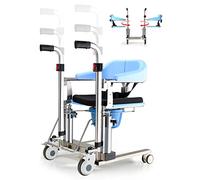 Patient Transfer Chair Double Hydraulic Lift with 180°Split Seat,Body for Home Use,Adjustable Height Shower with Commode,Wheellift for Seniors for Handicapped