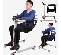 Patient Transfer Chair Elderly Lift Handicapped Wheel, Lift for Home/Car, Thickened Steel Pipe, Foldable Capacity 150Kg, A-Cushion with Holes/B-Cushion Without Holes