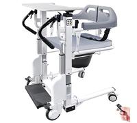 Patient Transfer Chair Electric Lift, Portable Transport Wheel, 4 in 1 Lift Wheelwith 180° Split Seat, 360° Quiet Universal Wheel