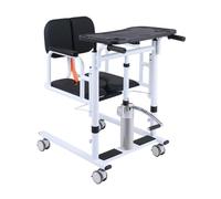 Patient Transfer Chair Home Lift, Portable 4 in 1 Lift Wheel180° Split Seat, Toilet with Cushion, Hydraulic Lift Nursing Cart for Elderly(Black)