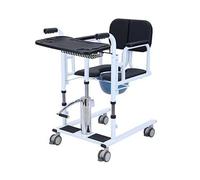 Patient Transfer Chair Hydraulic Lift for Home,Portable Nursing Lifter with 180° Split Seat & Cushion Bathroom Bedside Commode