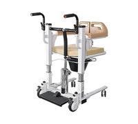 Patient Transfer Chair Hydraulic Lift Wheelcommode for Home Bathroom Lifter W/180° Split Seat & Potty Multifunctional Nursing Lift Transport Shifter Machine for