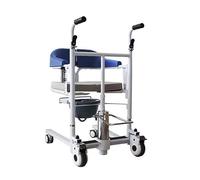 Patient Transfer Chair Hydraulic Lift Wheelcommode for Home Portable Lifter W/ 180° Split Seat & Seat Belt Transport Shower W/Soft Cushion for Seniors