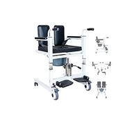 Patient Transfer Chair Hydraulic Lift Wheelfor Home, Bathroom Wheelw/ 180° Split Seat & Bedpan, Portable Bedside Commode Home Lifter for Disabled