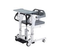Patient Transfer Chair Hydraulic Lift Wheelfor Home Multifunctional Nursing Lift Wheelcommode W/180° Split Seat, Tray Desk and Potty Shower Shifter for Elderly