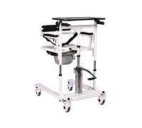 Patient Transfer Chair Hydraulic Lift Wheelfor Home, Portable Bed to Toilet W/ 180° Split Seat, Bedpan and Desk Tray, Bathroom Shower for Bedridden Elderly