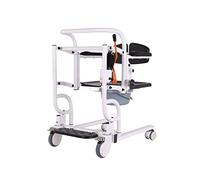 Patient Transfer Chair Hydraulic Lift Wheelfor Home, Portable, Bedside Commode with 180° Split Seat & Bedpan, Multi-Function Shower, Manual Home Lifter for Elderly